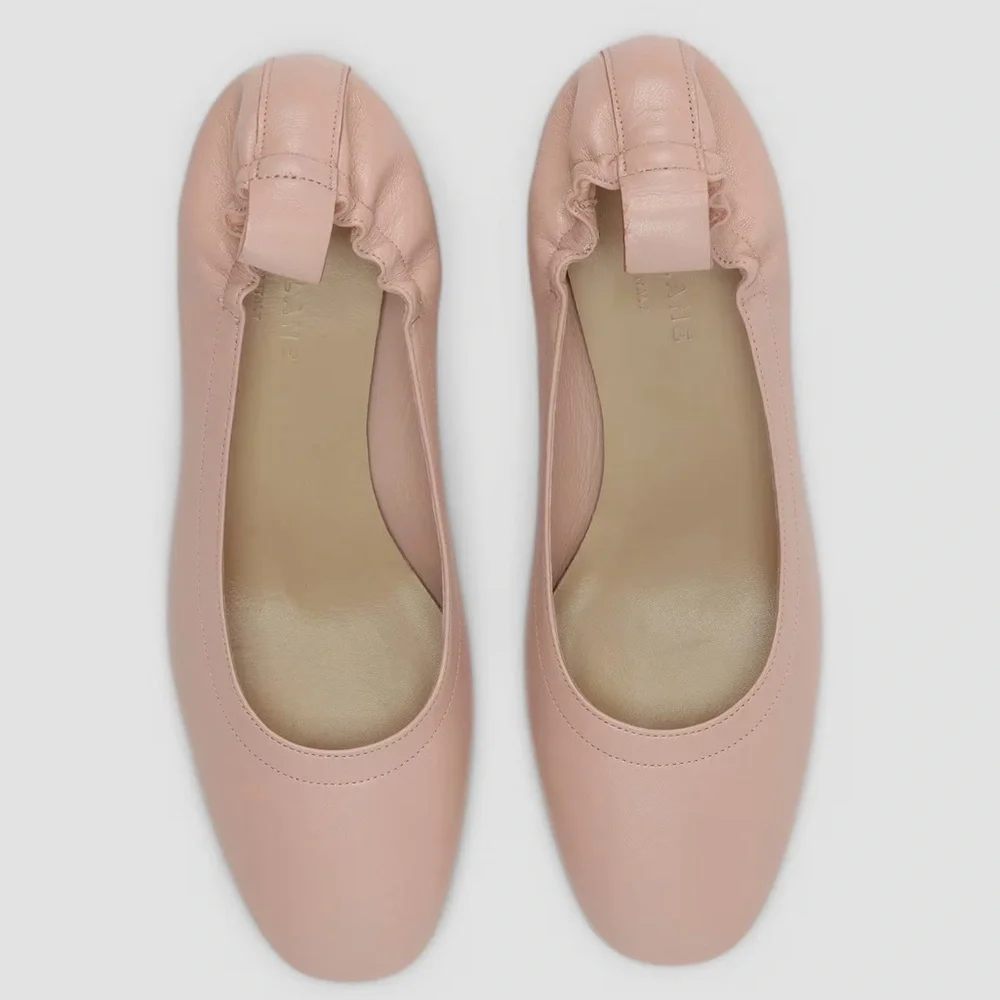 Everlane The Day Heel Blush Pink Leather Block Heel Size 9 Sustainable NWOB